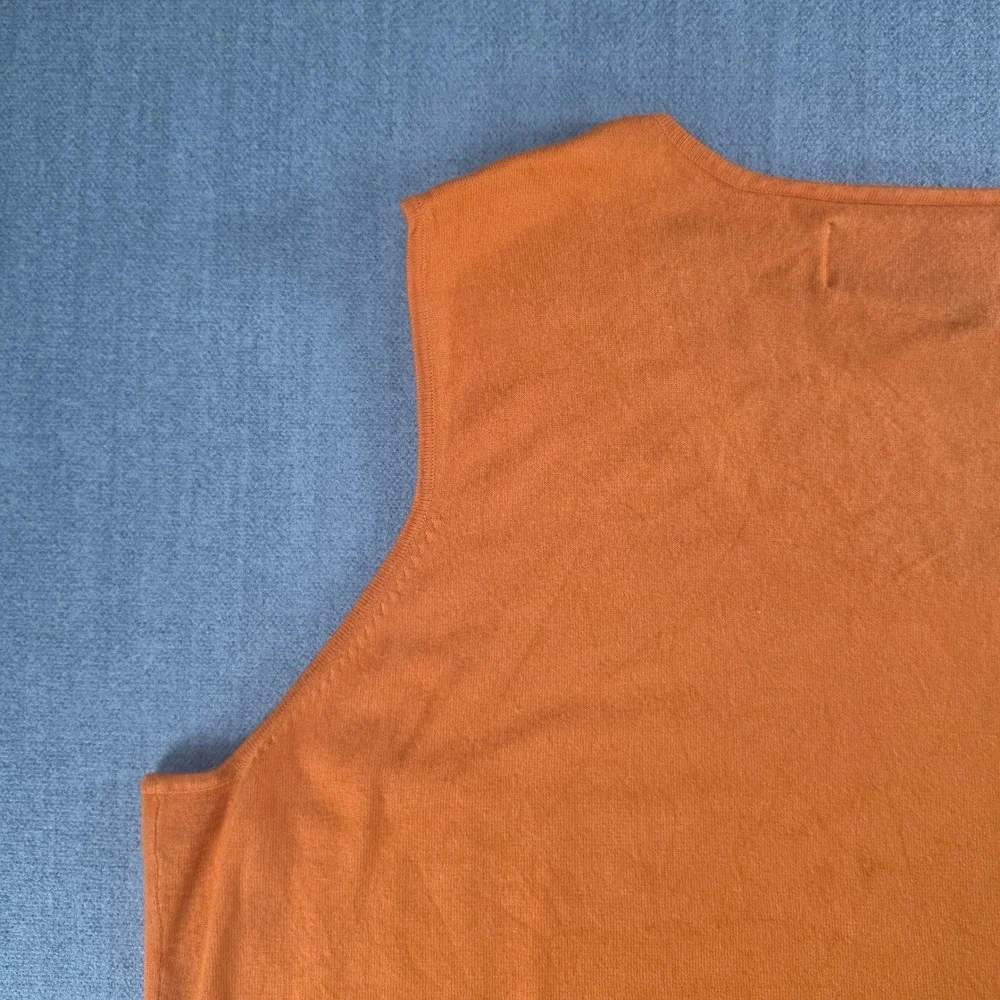 Terry‎ Lewis Knit Tank Top Women 3X Orange Rayon Blend Sleeveless Scoop Neck